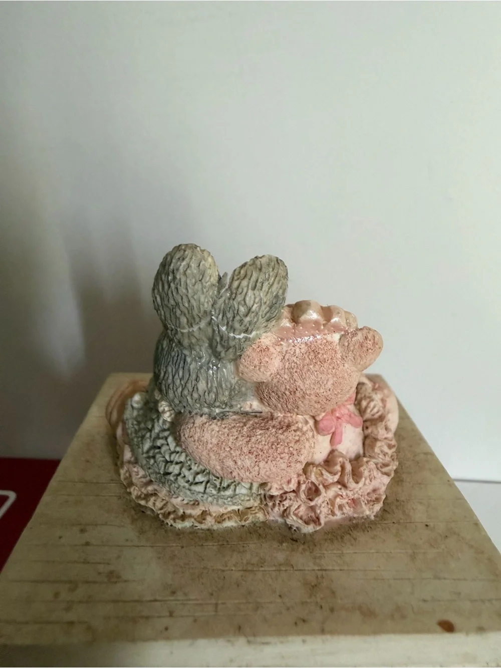 Vintage 1996 trinket Bunny and Bear Jewelry Box Decorative Keepsake balletcore